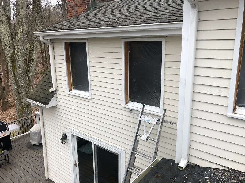Removal of double hung windows in Redding, CT